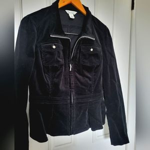 Corduroy Fitted Jacket sz 8 Black